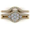 1.9ct Brilliant Diamond Gold Halo Bridal Set - 01US31A